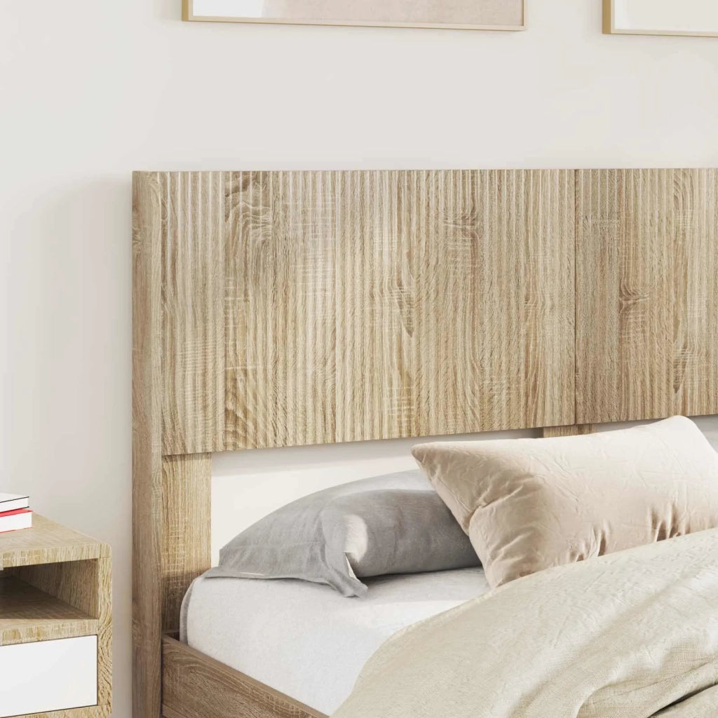 Letto matrimoniale | Letto per adulti | Struttura del letto con stoccaggio e testata Rovere Sonoma