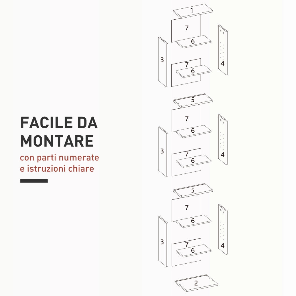 Scaffale per CD e DVD con 6 Ripiani Regolabili ¨C Minimal ¨C Bianco 33x24x140 cm