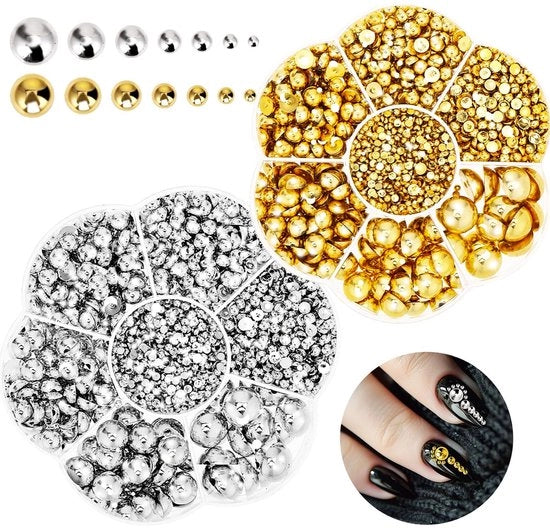 Cristalli Strass a forma semicircolare - Ideali per il fai da te - 2300 pezzi - Argento Oro