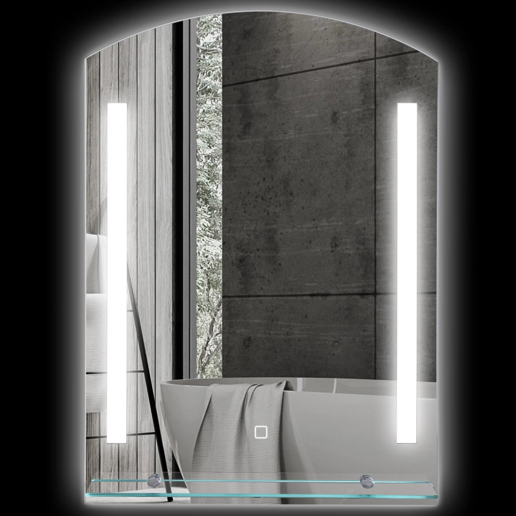 Specchio da Bagno con Illuminazione LED ¨C Minimal ¨C Bianco 50x12x70 cm