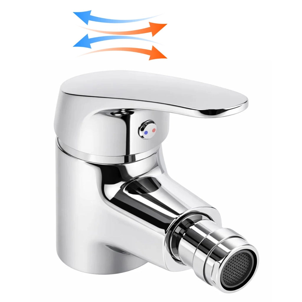 Miscelatore rubinetto europa per bidet in ottone colore cromato con piletta
