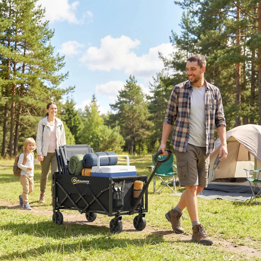 Carrello da Giardino Piegevole ¨C zephmum ¨C 80L Grigio