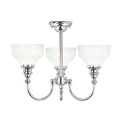 Plafoniera classica cromata vetro Cheadle 3xG9 Elstead