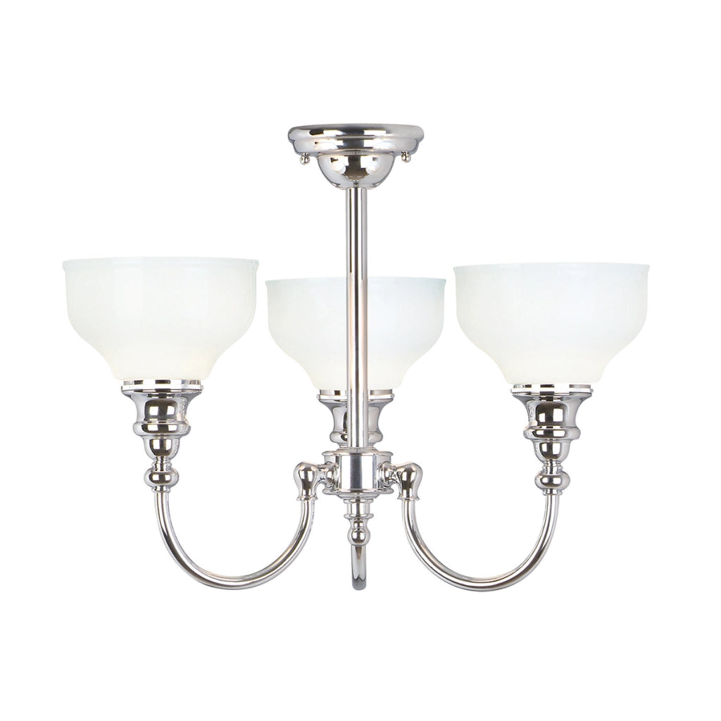 Plafoniera classica cromata vetro Cheadle 3xG9 Elstead