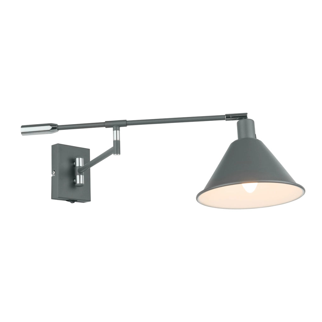 Applique minimal grigia con braccio regolabile E14 Italux Trinity