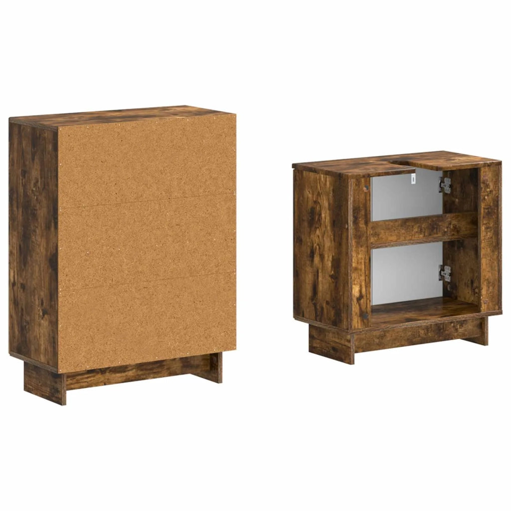 Set di Armadi da Bagno da 2 Pezzi EDE Rovere Fumo 3417581