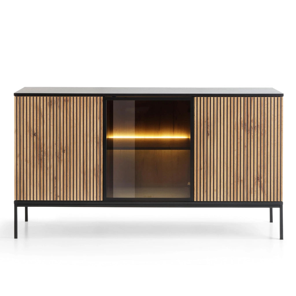 Komodee Cassettiera Laval K154 Rovere Wotan/Nero 154x83x39 cm