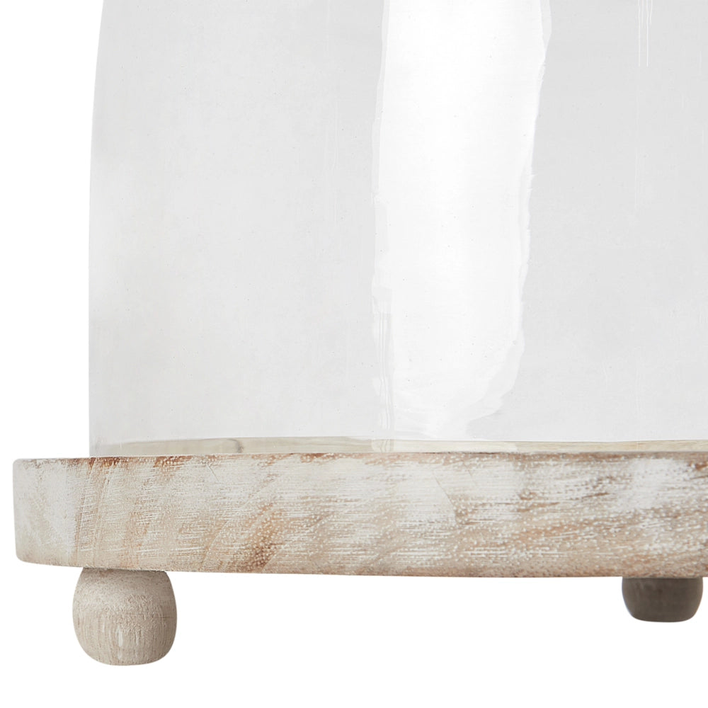 Alzata per torte con coperchio in legno di mango chiaro 29 x 29 x 23 cm Vassoio decorativo per torte Cupola portapasticceria