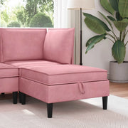 Pouf con Storage Rosa Velluto 42027136