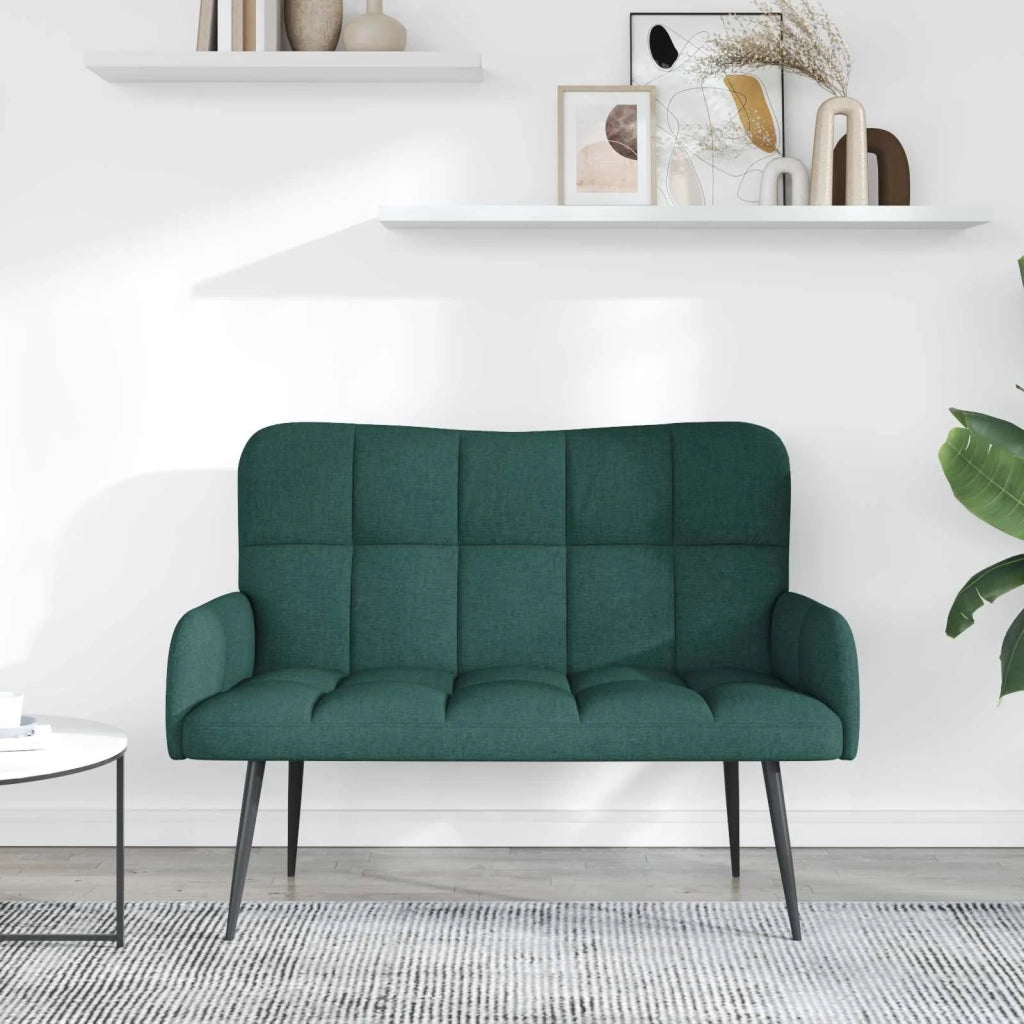 Sofa a Due Posti Verde Scuro 115 x 61 x 87 cm Tessuto 42028934