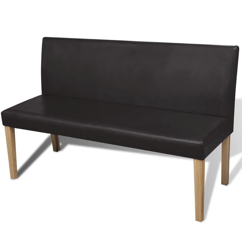 Panca-Sgabello 139,5 cm Marrone Scuro in Similpelle