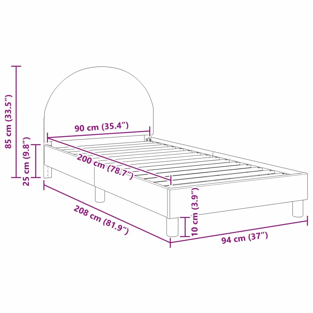 Struttura letto bambini con testata Crema 90 x 200 cm 42011036