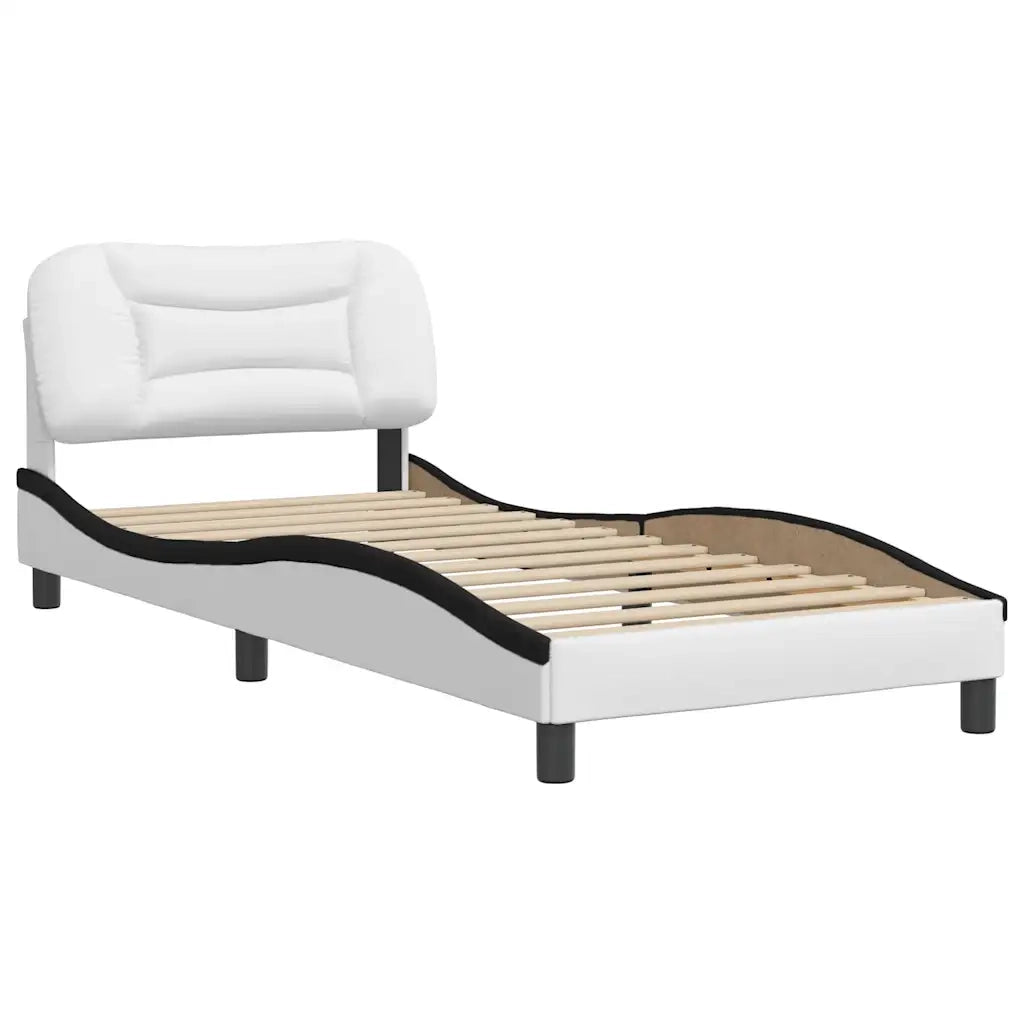 Giroletto senza Materasso Hvar Nero e Bianco 90x190 cm in Similpelle