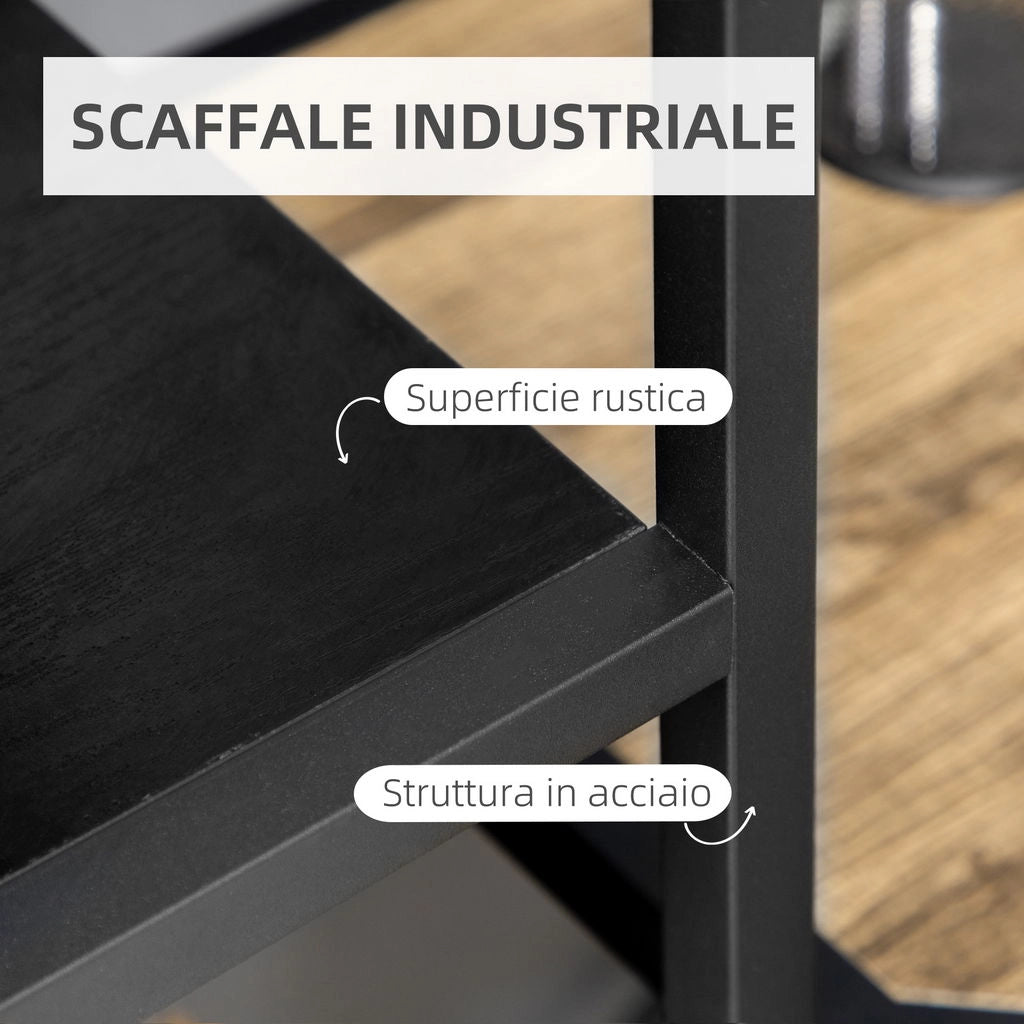 MOBILE LIBRERIA A 7 LIVELLI  83X34X180 CM COLORE NERO