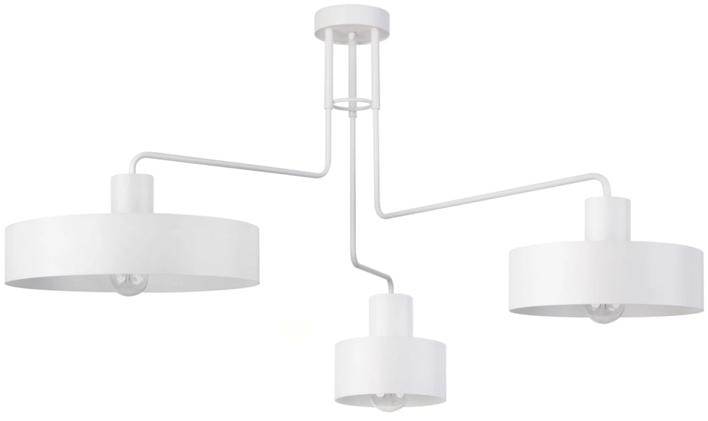 Plafoniera Sigma Vasco bianca 3 luci E27 minimal moderna