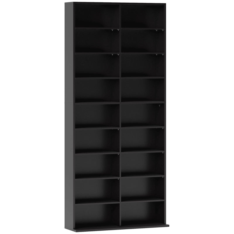 SCAFFALE CD Con 18 Ripiani 175x78,5x24 cm Nero Legno