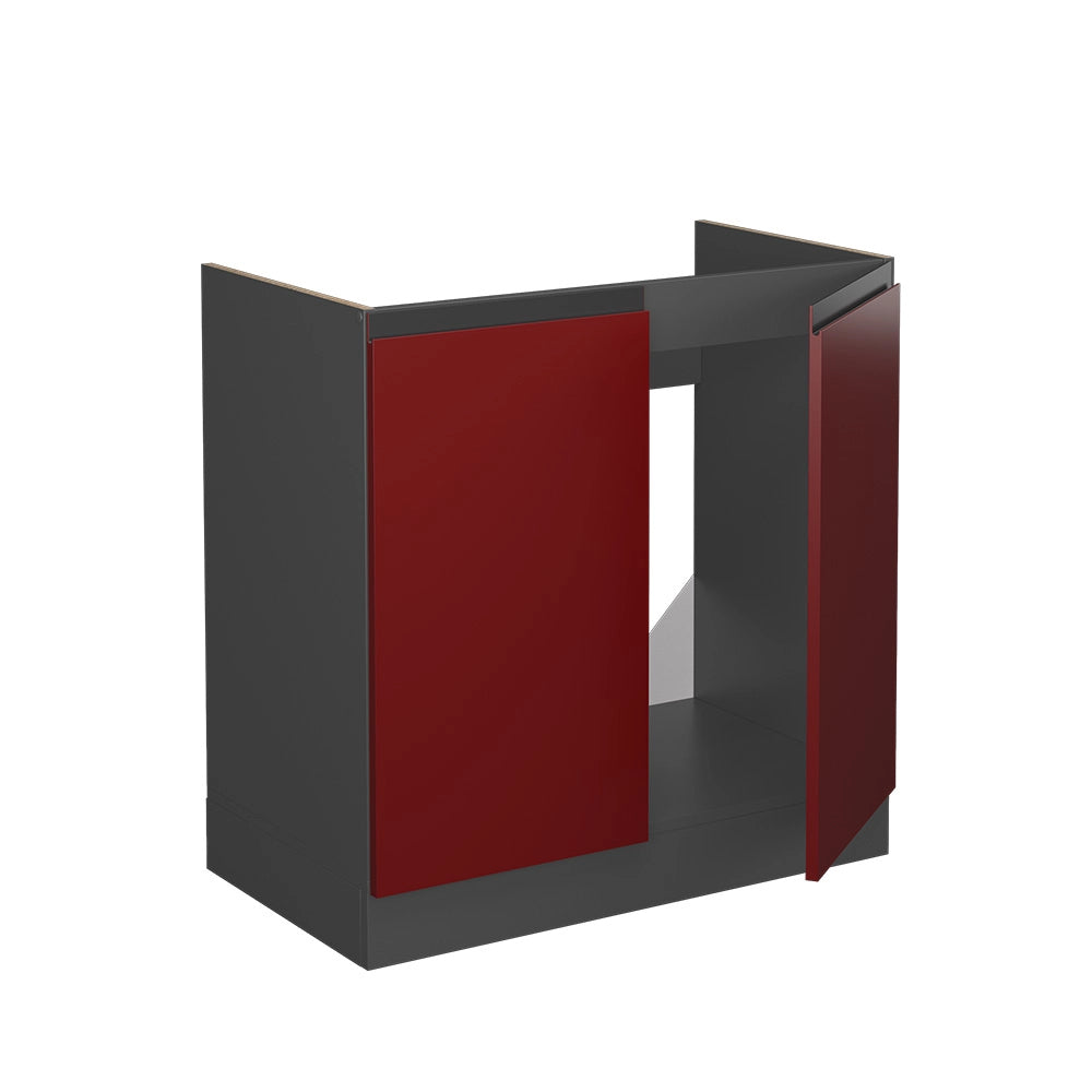 Vicco Mobile lavello cucina Rosso 80 cm PL Marmo