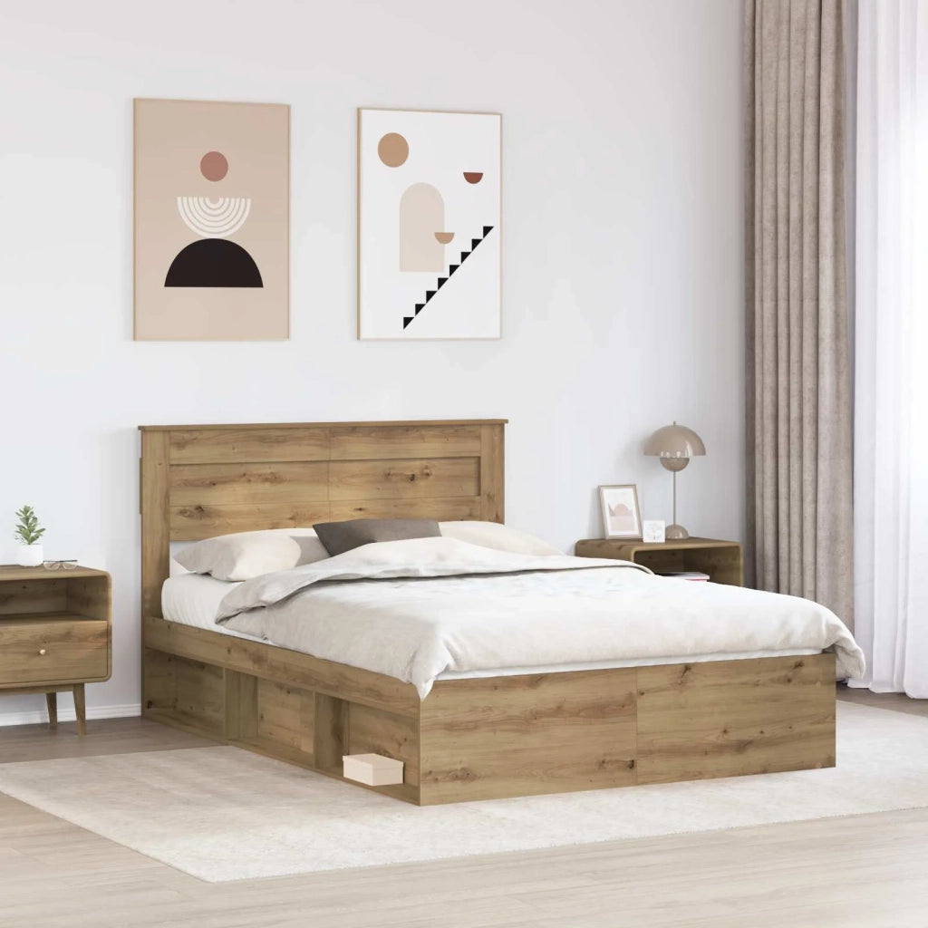Letto matrimoniale | Letto per adulti | Struttura del letto Rovere Artigianale 140 x 190 cm