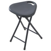 SGABELLO IN ABS E METALLO GRIGIO PIEGHEVOLE