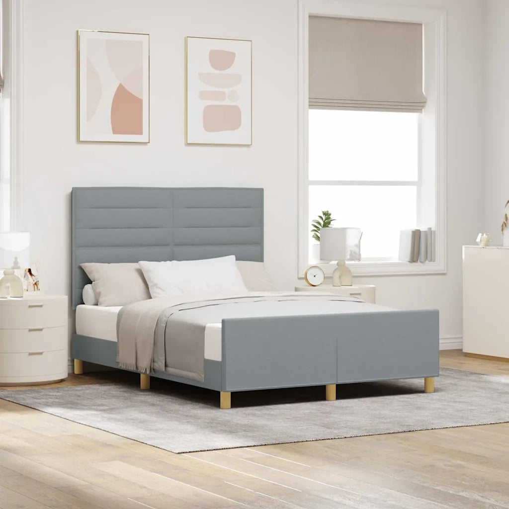 Struttura del letto-Giroletto Grigio chiaro 140 x 200 cm Tessuto 294895