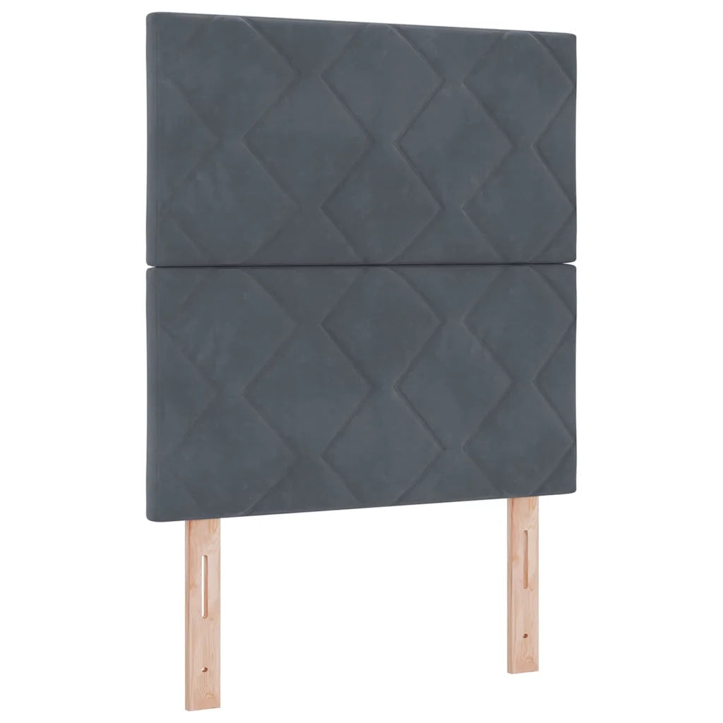 Letto a molle con materasso Grigio scuro 80 x 200 cm Tessuto 3339861