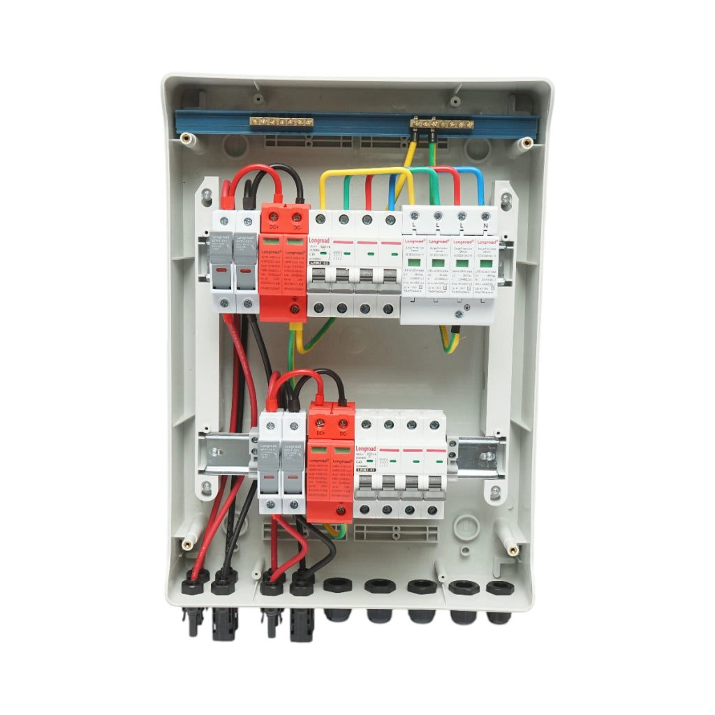 Quadro con fusibile di protezione da 380 V per impianti fotovoltaici DC/AC da 5-10 KW con 2 stringhe