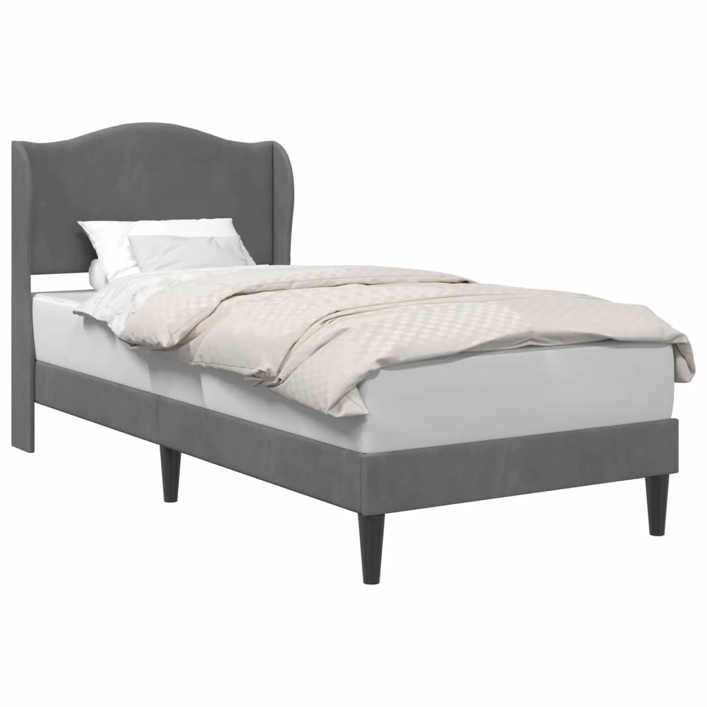 Struttura del letto-Giroletto Grigio Scuro 80 x 200 cm Velluto 705903