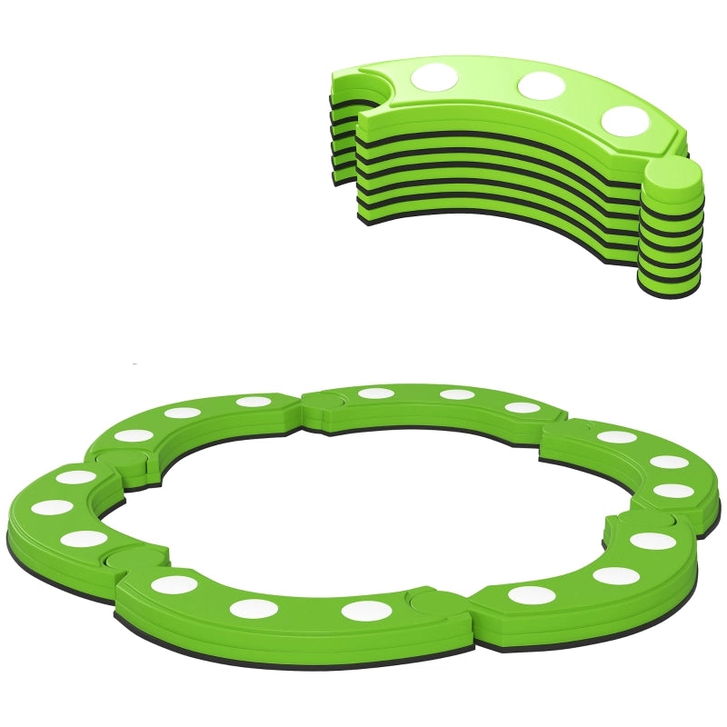 Trave di equilibrio, 6 segmenti curvi, sporgenze sensoriali, capacit¨¤ di carico 50 kg, verde