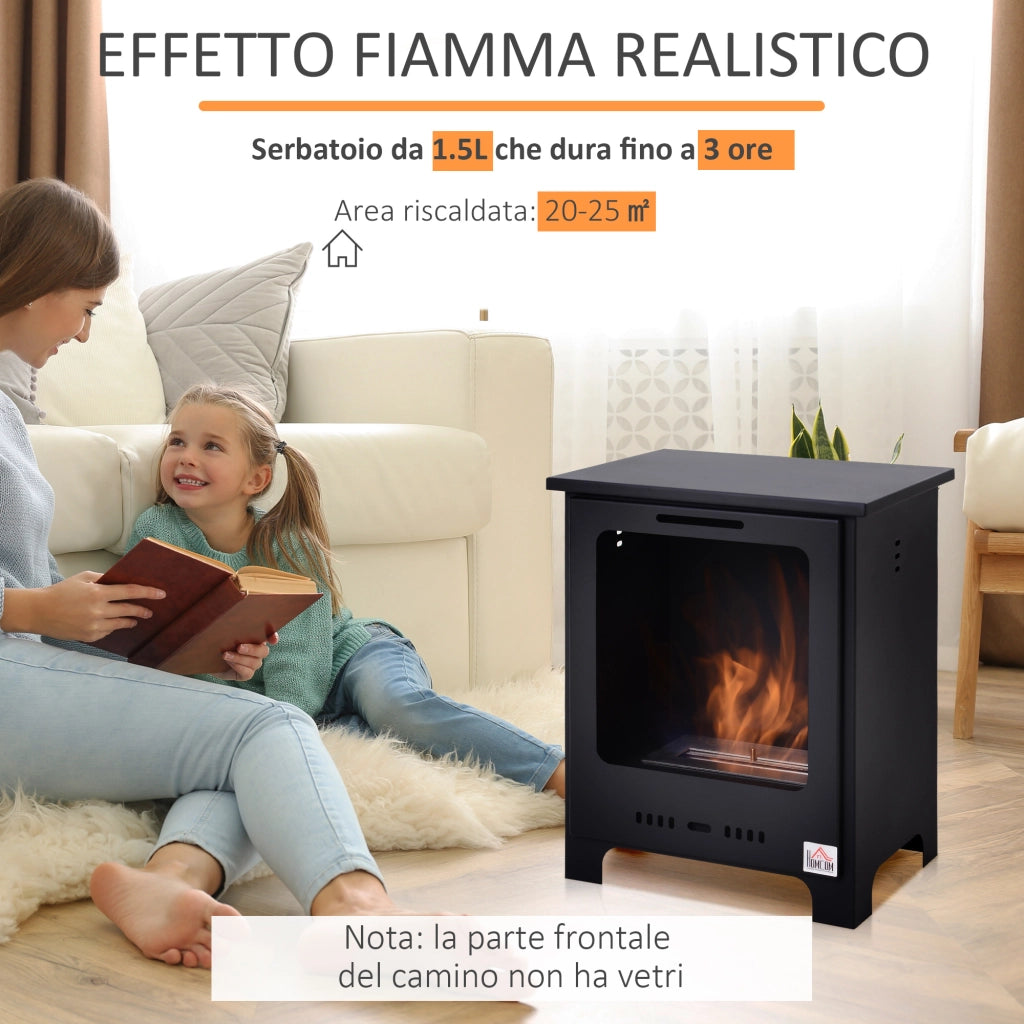 EasyComfort Caminetto a Bioetanolo Più Efficiente ed Ambientale Capacità Massima Combustile 0.9 Litri per una Fiamma fino a 3 Ore