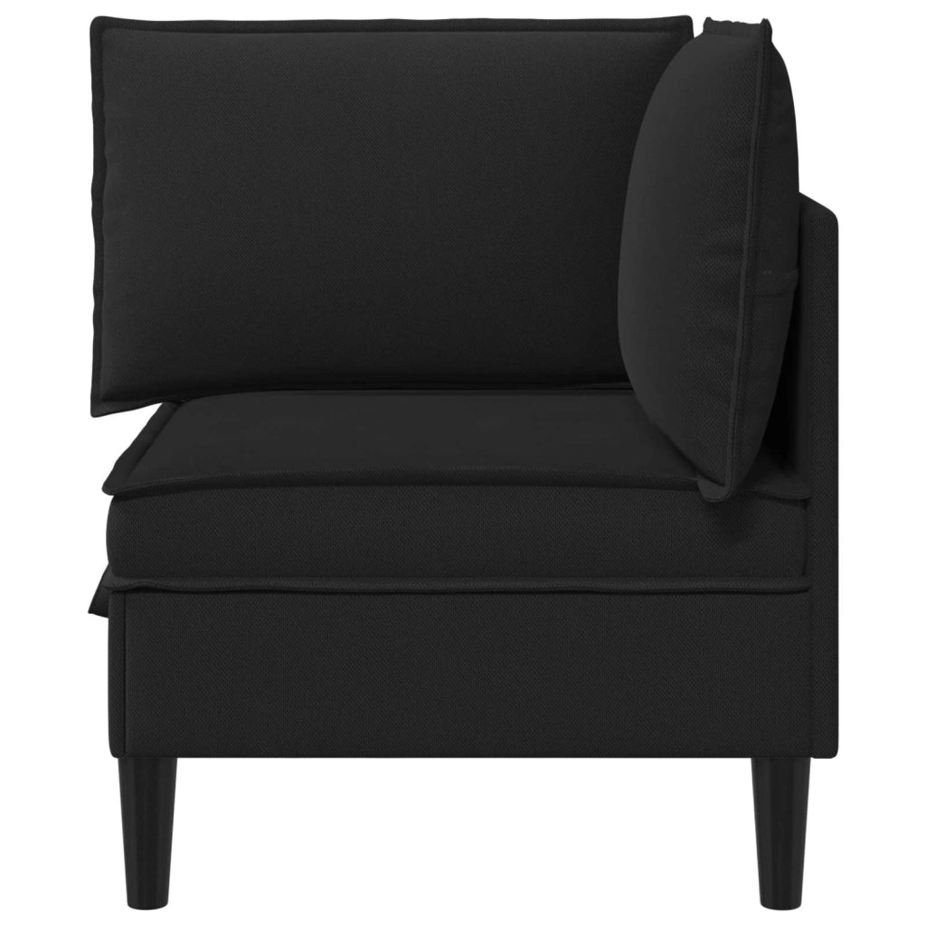 Divano Angolare con Storage Nero Velluto 42027093
