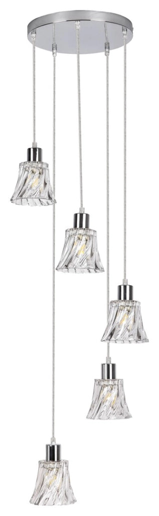Lampada a sospensione Rabalux Hestia 5xE14 cromata