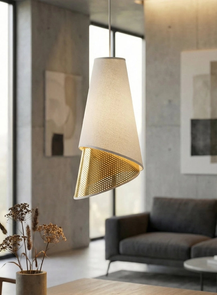 Lampada a sospensione MODA bianco oro 1xE27 Emibig