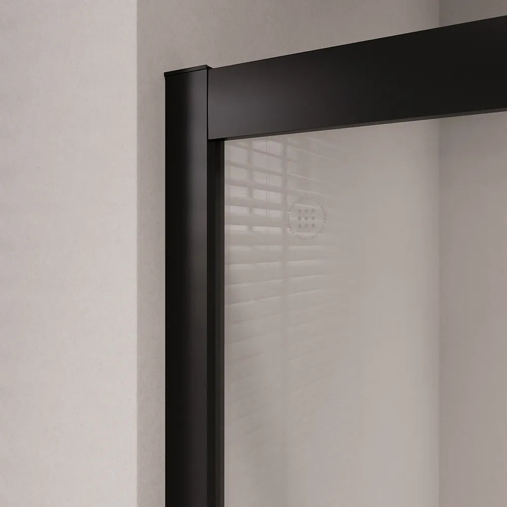 Box doccia 75x75 cm angolare doppio scorrevole profili neri vetro trasparente | Java