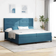 Letto a molle con strisce LED Blu 200 x 200 cm Velluto 3343890