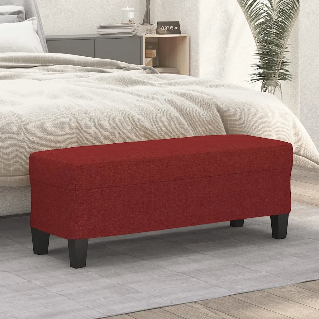 Panca-Sgabello Rosso Vino 100x35x41 cm in Tessuto 725530