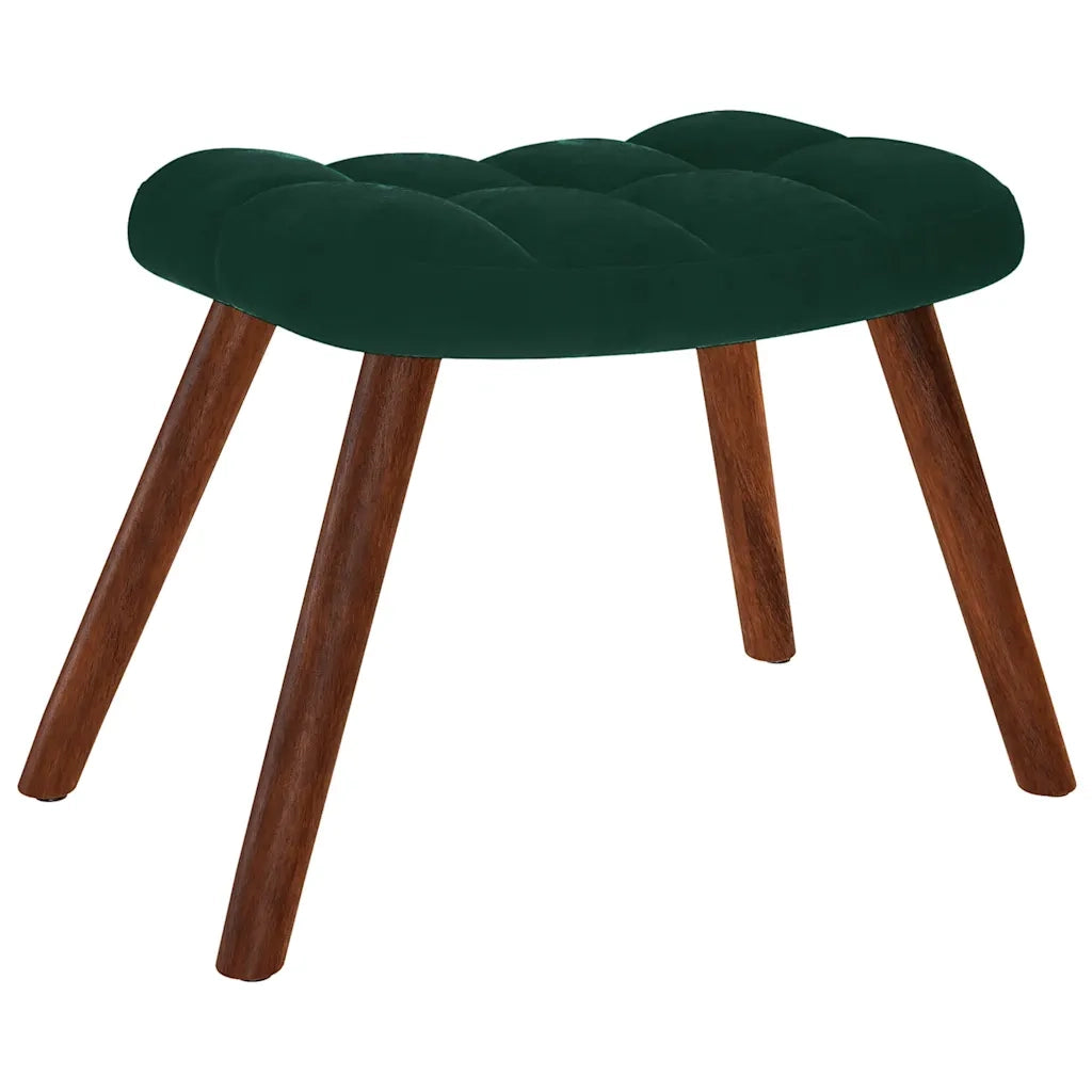 Poltrona Relax con Sgabello in Velluto Verde Scuro 4016823