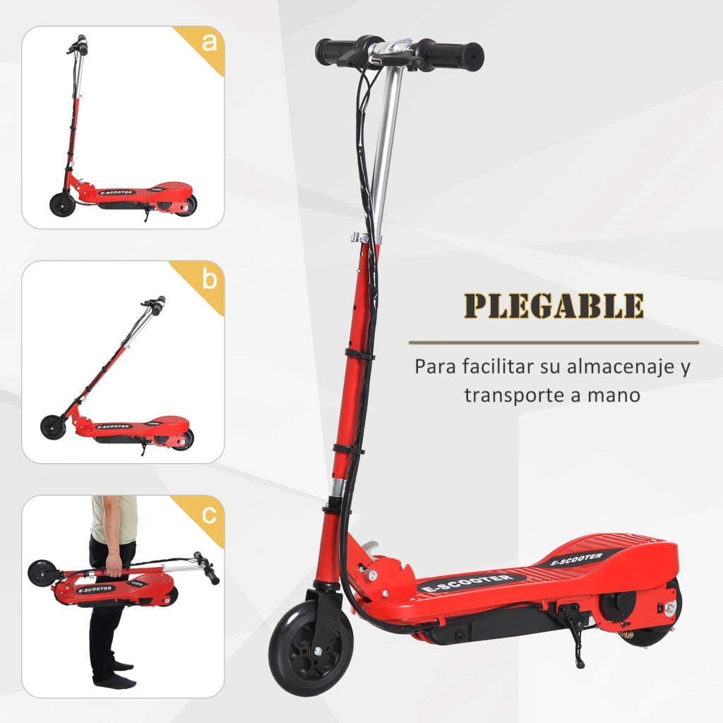 Scooter Elettrico Pieghevole per Bambini ¨C Minimal ¨C Rosso 74x36x69-91 cm