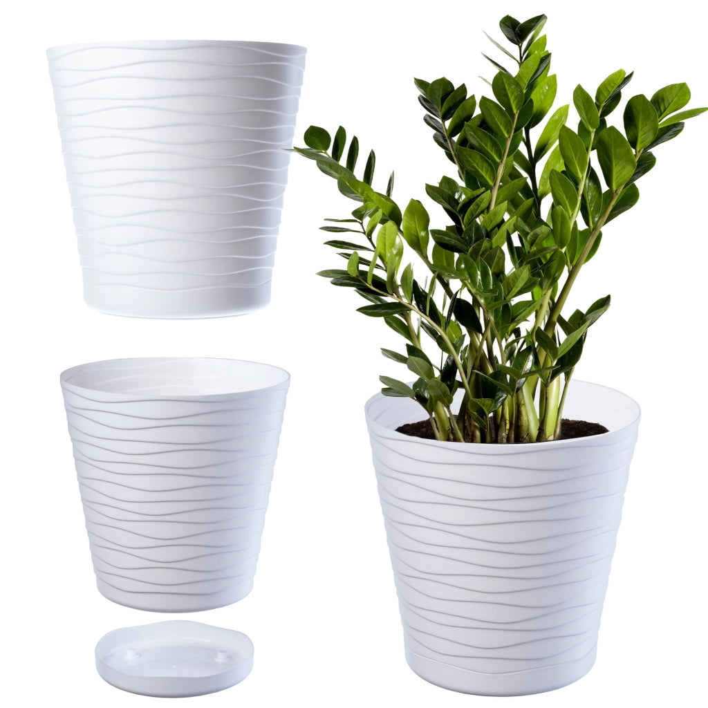 Vaso da fiori KADAX da 19 cm con coperchio e supporto, supporto per fiori in plastica