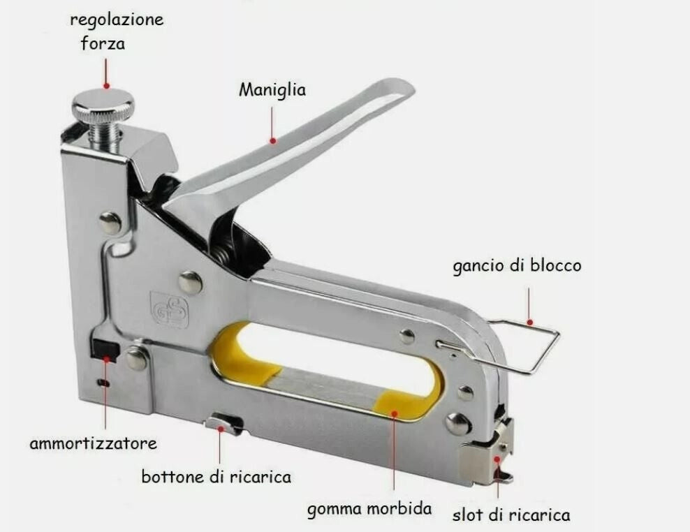 SPILLATRICE MANUALE GRAFFETTATRICE REGOLABILE PER LEGNO 200 GRAFFETTE INCLUSE