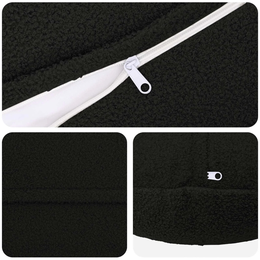 Federa 6 pcs HEERLEN Nero Ø 40 cm Bouclé 922302