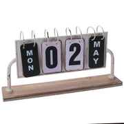 Calendario metallo bianco rettangolare cm 37x20h8