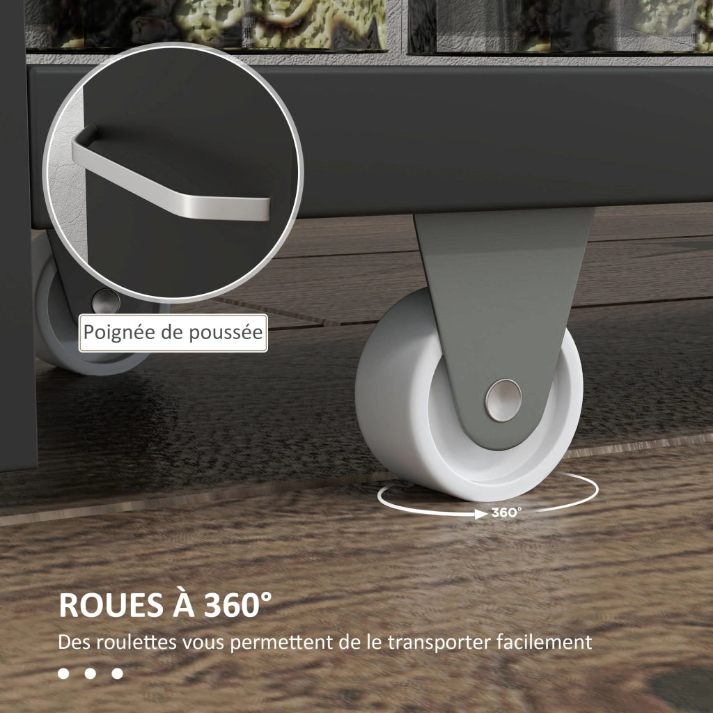 Carrello mobile con 3 ripiani ¨C Minimal ¨C 48x15x80 cm nero