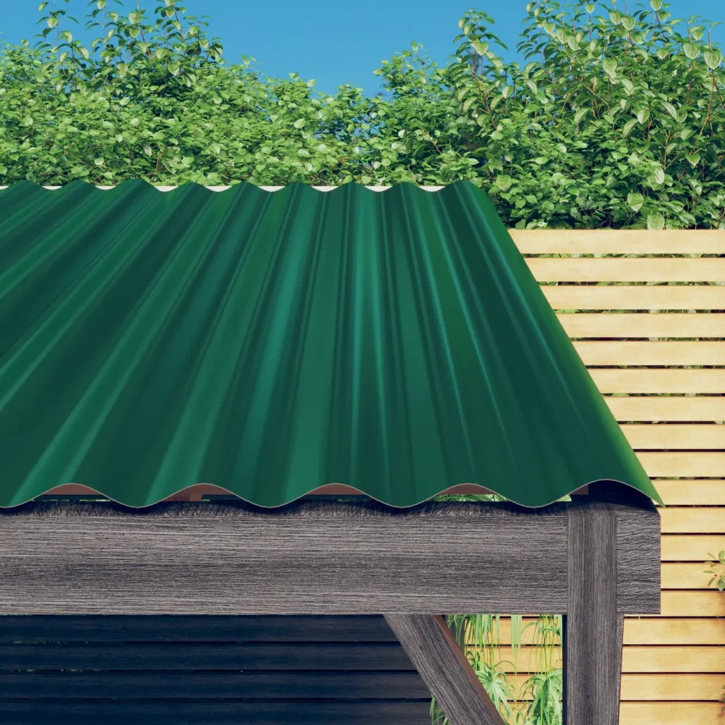Pannelli Tetto 12pz Acciaio Verniciato a Polvere Verde 60x36 cm cod mxl 68640
