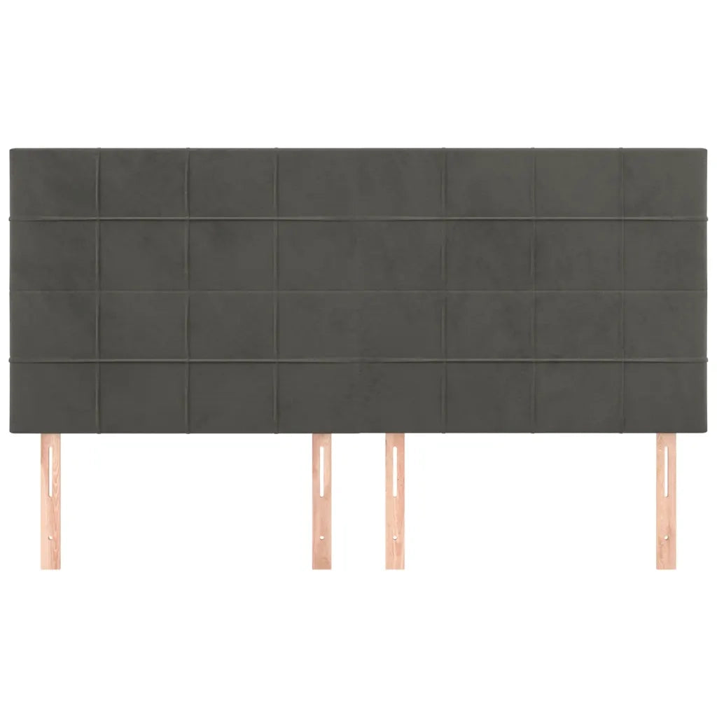 Testiera | Testata Grigio Scuro 180x5x118/128 cm Velluto
