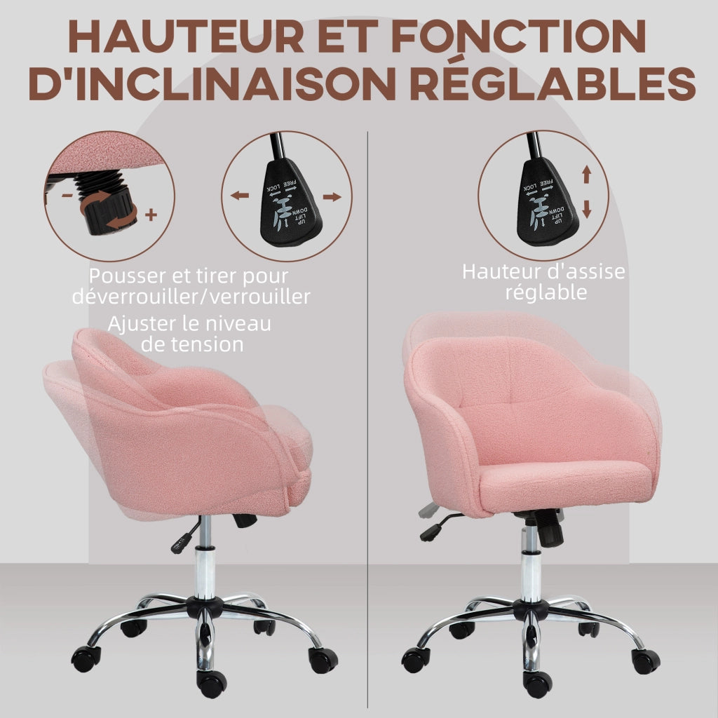 Poltrona da ufficio ergonomica regolabile ¨C zephmum ¨C imbottita rosa