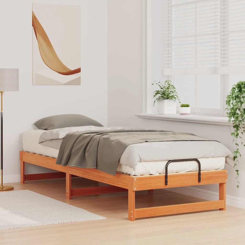 Letto singolo | Letto per adulti | Struttura del letto Marrone 90 x 210 cm Pino massello