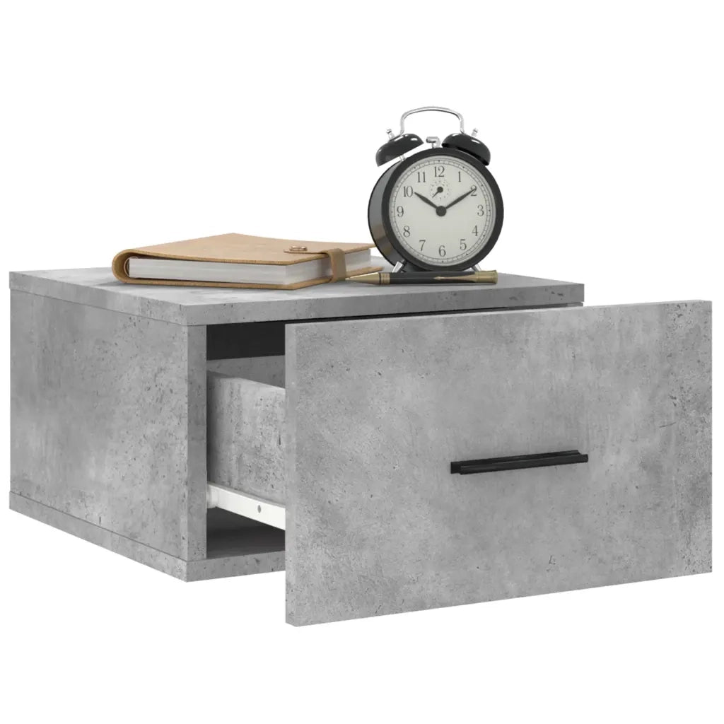 Comodino a Muro Grigio Cemento 35x35x20 cm 829860