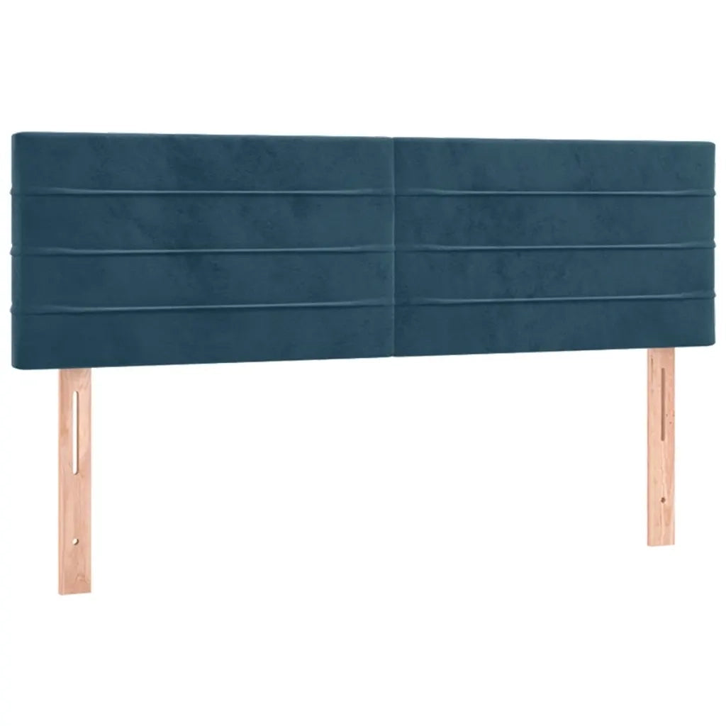 Letto a Molle con Materasso e LED Blu Scuro 140x190 cm