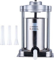Manicotto per salsiccia manuale, 2 l / 5 lb, verticale, acciaio inox 304, con chiusura a vite