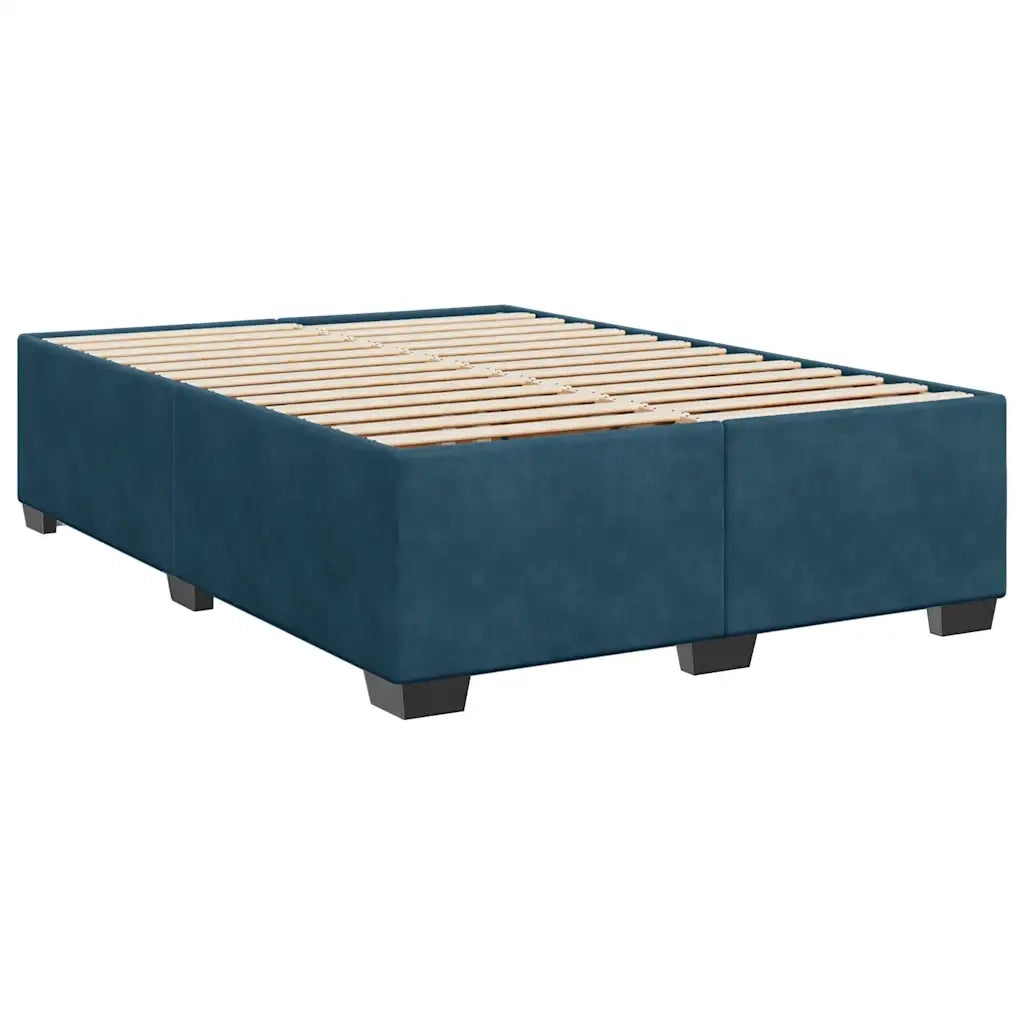 Giroletto a Molle con Materasso Blu 160x200 cm in Velluto